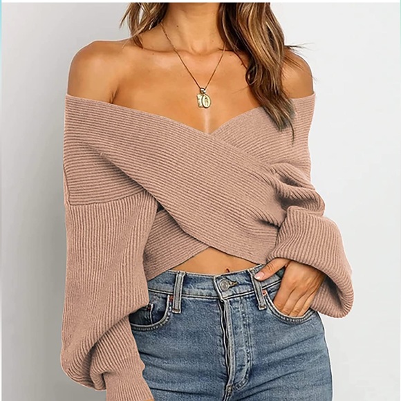 Sweaters - Criss Cross Front Wrap Sweater